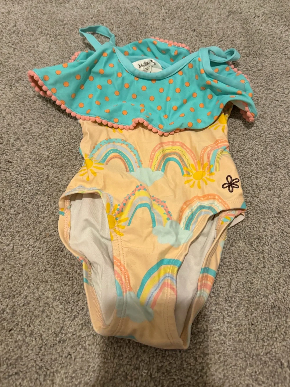 Matilda Jane Turquoise & Peach Rainbow One-Piece Swimsuit